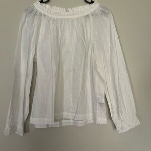 J. Crew White Blouse with Subtle Pattern